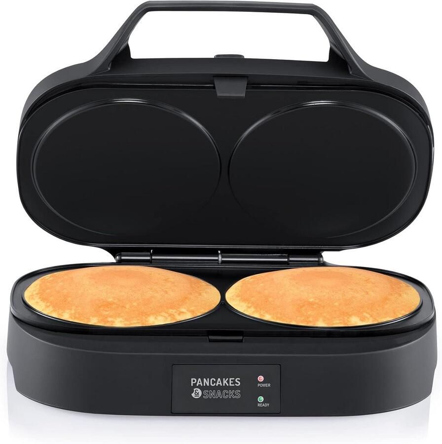 Pannenkoekenmachine met 2 Gaten en Digitaal Bedieningspaneel Antiaanbaklaag