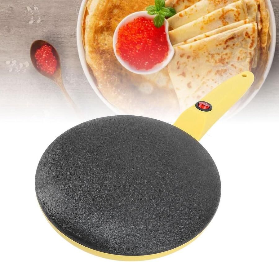Pannenkoekenmachine Omelet maker Snelle ontbijtjes Automatische temperatuur 20 cm diameter Geel
