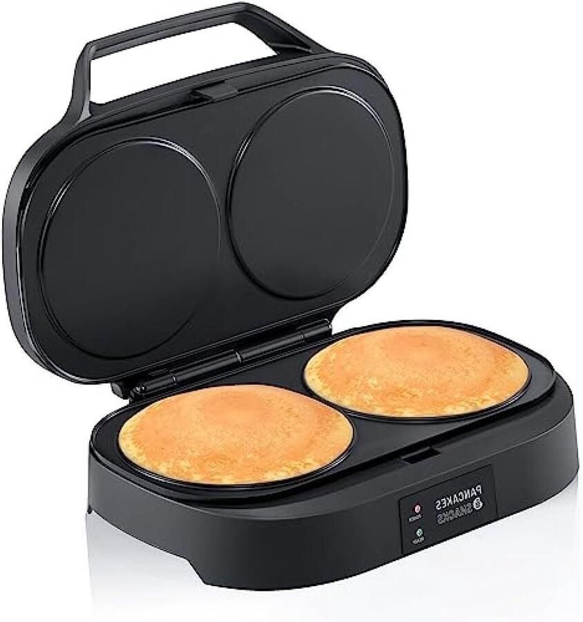 Pannenkoekenmachine Snackmaker Crêpes Snelle Snacks Maken Dubbele Antiaanbaklaag 223 x 302 x 11 cm Zwart