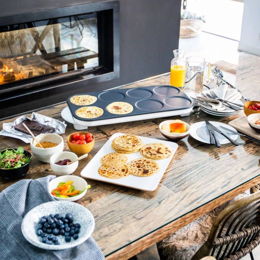 Pannenkoekenmaker 1500W Maak tot 8 Mini-Pannenkoeken tegelijkertijd