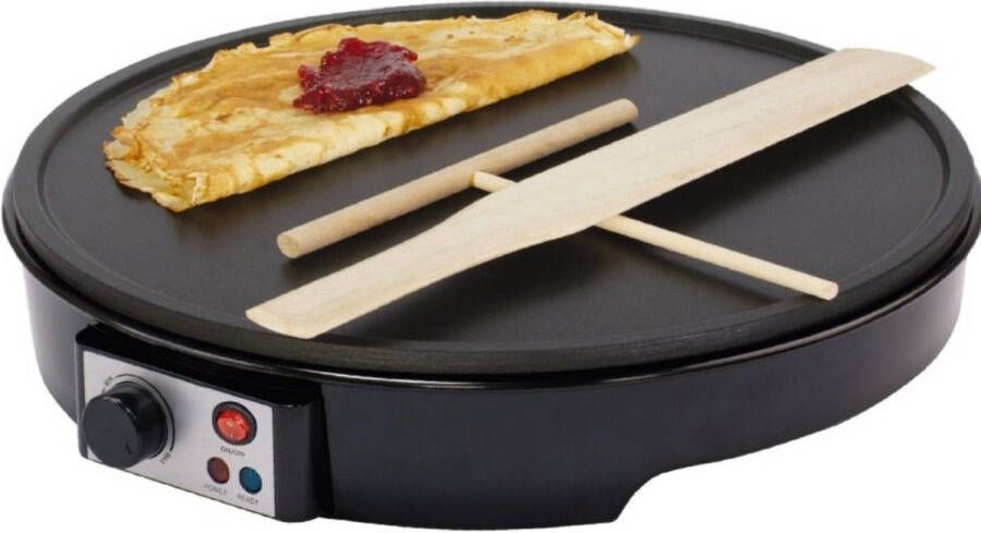 Pannenkoekenmaker 30cm – 1000W Crêpemaker met Anti-aanbakplaat & Accessoires