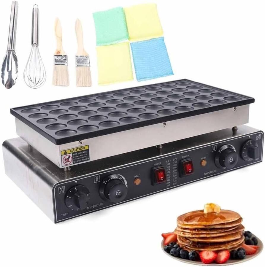 Pannenkoekenmaker Apparaat Wafelmaker Snacks Maken 50 Gaten 60x20x19cm Zilver