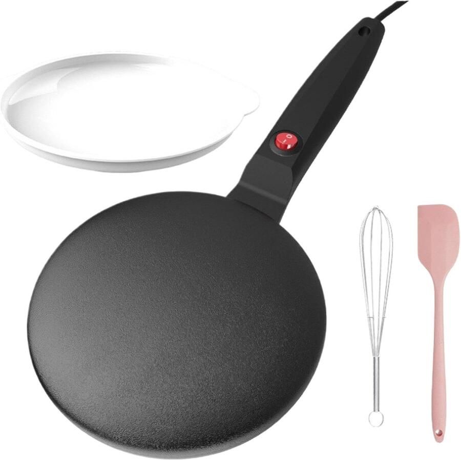 Pannenkoekenmaker Crêpe machine Snelle maaltijden Automatische temperatuur 20 x 42 cm zwart