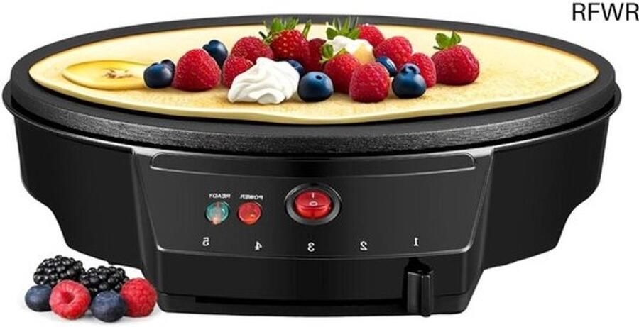 Pannenkoekenmaker Crêpes machine Ontbijt bereiden Cool-Touch handgreep 30 cm diameter Grijs