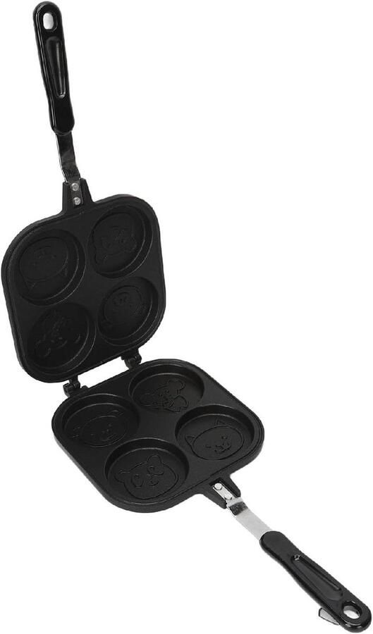 Pannenkoekenmaker Dubbelzijdige pan Snelle maaltijden Compact ontwerp 40x18.5cm Zwart