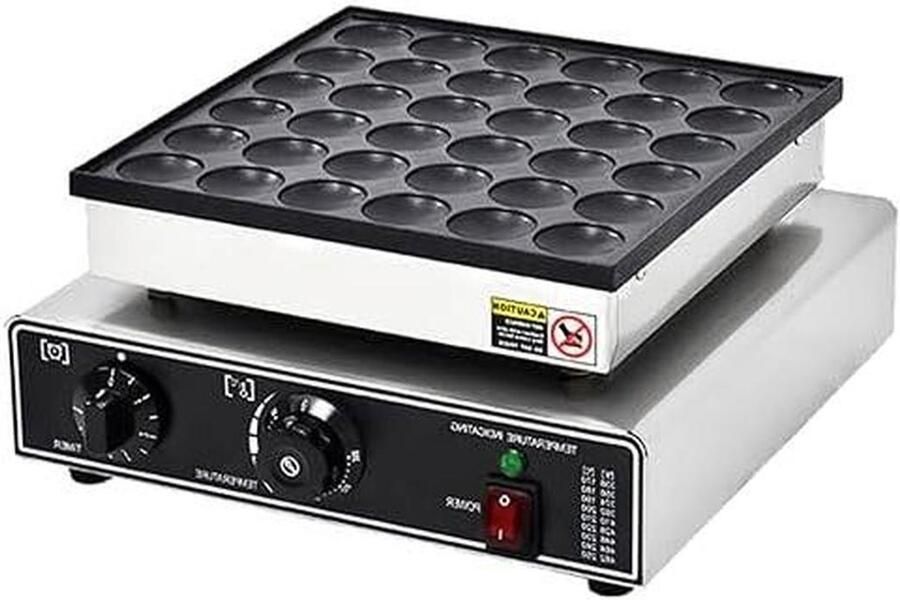 Pannenkoekenmaker Elektrisch Apparaat Muffin Snelle Snacks Bakken Antiaanbak Gietijzer 50 Pannenkoekjes Zilver