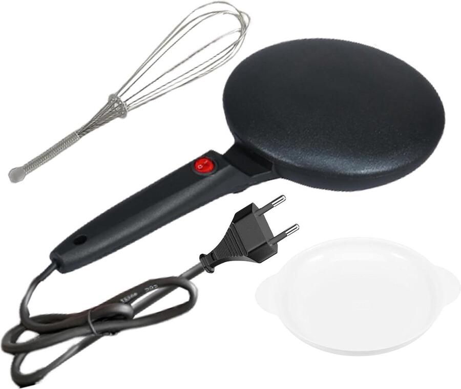Pannenkoekenmaker Elektrisch Crêpe Pan Ontbijt Bereiden Intelligente Temperatuurregeling 20 cm Plaat Zwart