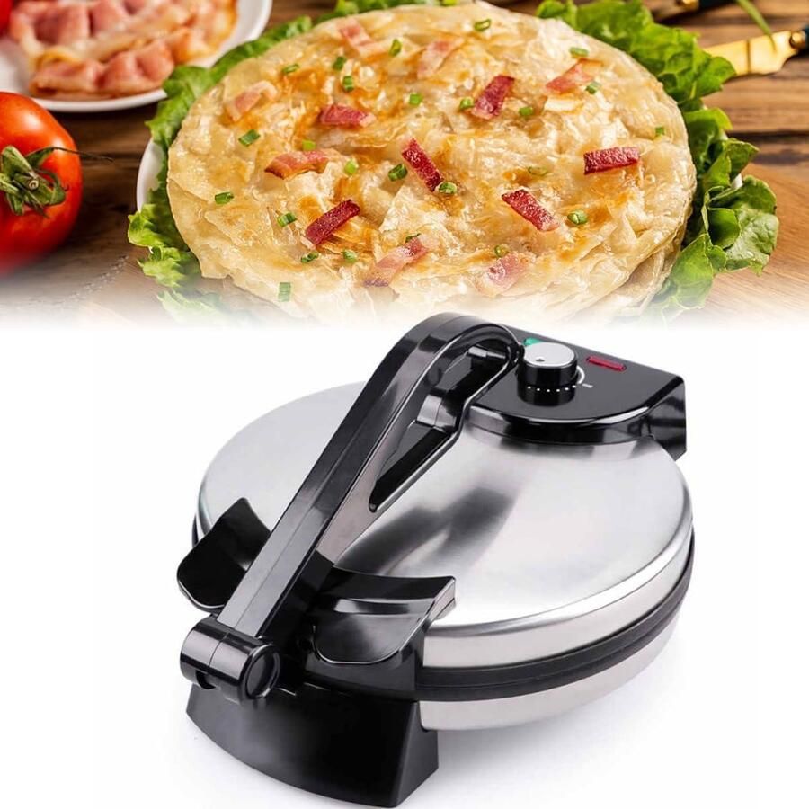 Pannenkoekenmaker Elektrisch Crêpemaker Pan Ontbijt Maken Dubbelzijdig Verwarming 30 cm Kookoppervlak Zwart