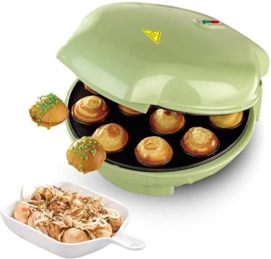 Pannenkoekenmaker Elektrisch Koekenpan Takoyaki Snelle Snacks Maken Antiaanbaklaag 12 Gaten 20 x 24 x 30 cm