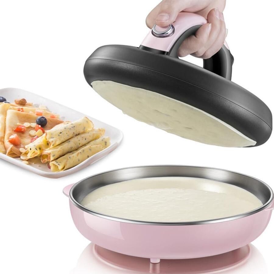 Pannenkoekenmaker Elektrische Pan Ontbijt Maken Snelle Bereiding 20cm Diameter Sakura Roze