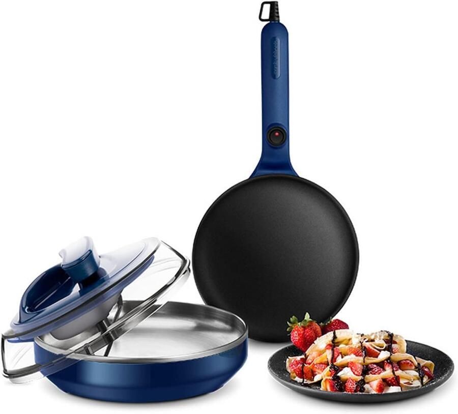 Pannenkoekenmaker Elektrische Pan Thuis Bakken Antiaanbaklaag 20 cm Zwart