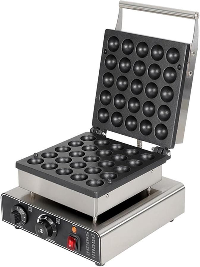 Pannenkoekenmaker Mini Pannenkoeken Apparaat Snacks Maken 25 Ronde Pannenkoeken 1750W Zilver
