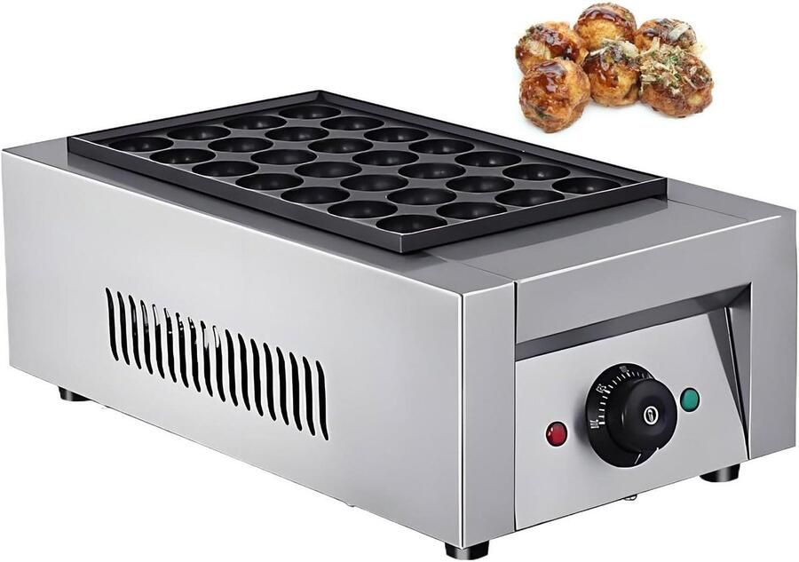 Pannenkoekenmaker Mini Poffertjes Grill Snacks Maken Snelle Gelijkmatige Verhitting 4 cm Doorsnee Zilver