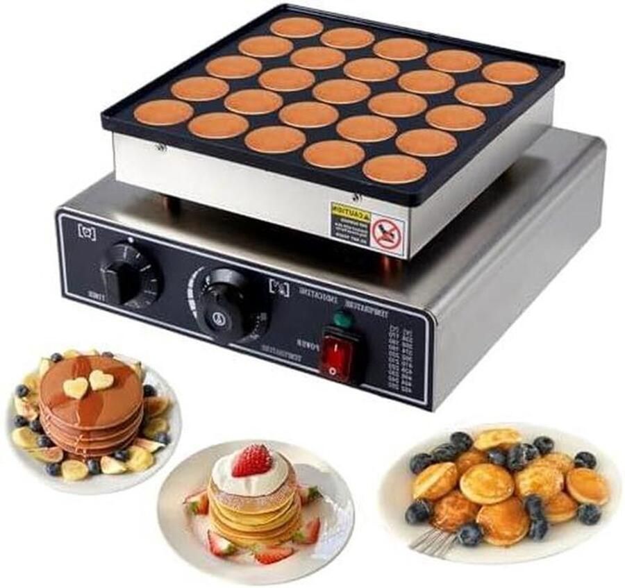 Pannenkoekenmaker Mini poffertjespan Snelle snacks maken Antiaanbaklaag 25 gaten Zilver