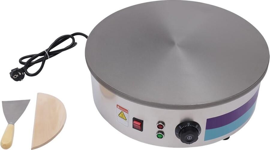 Crêpemaker Professioneel Pannenkoekenplaat Elektrisch Grote Keuken Grote Diameter 45cm 45x45x16cm