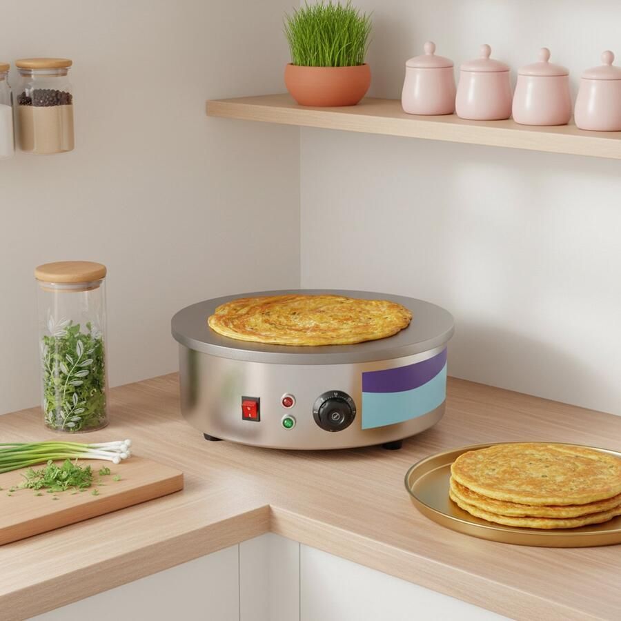Pannenkoekenmaker Professioneel 2800 W Vermogen 50x50 cm Oppervlak Anti-Stick Elektrische Crêpe Maker