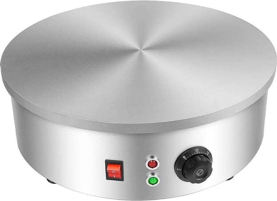 Pannenkoekenmaker van 45 cm met anti-aanbakplaat 220 V met type F-Schuko-stekker temperatuurregelbare pannenkoekengrill voor pannenkoeken jianbing crêpes en ontbijt thuis en in de