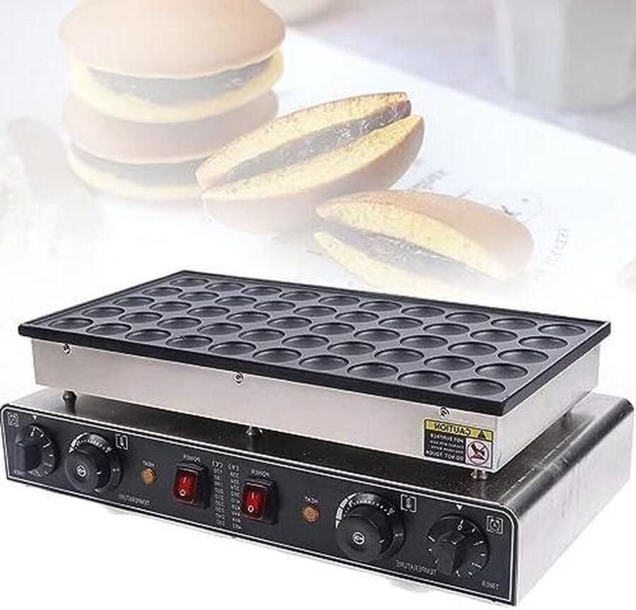 Pannenkoekenmaker Wafelijzer Mini Snelle Snacks Maken 50 Gaten 3-5 Min Zilver
