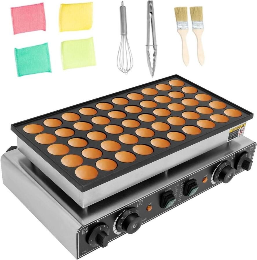 Pannenkoekenmaker Wafelijzer Snelle Snacks Maken Dubbele Temperatuurregeling 50 Gaten Zwart