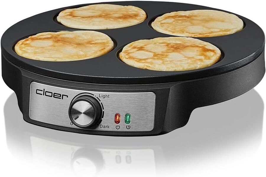 Pannenkoekenmaker Zwart Voor 4 Mini Pannenkoeken Anti-aanbaklaag Voor Thuisgebruik