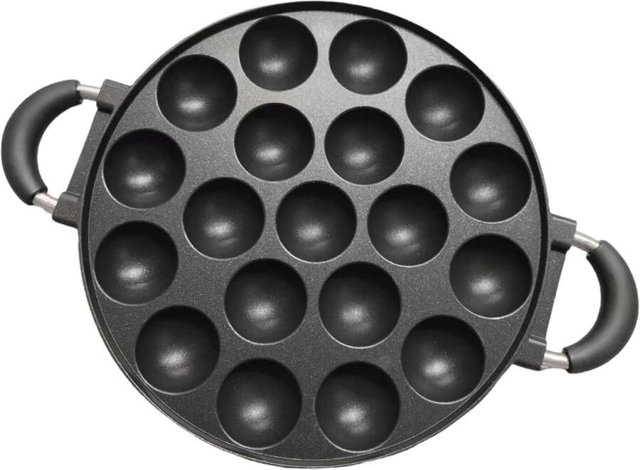 Pannenkoekenpan 19-mal Mini Pan Koeken Ontbijt Maken Innovatief Ontwerp 40 x 28 cm Zwart