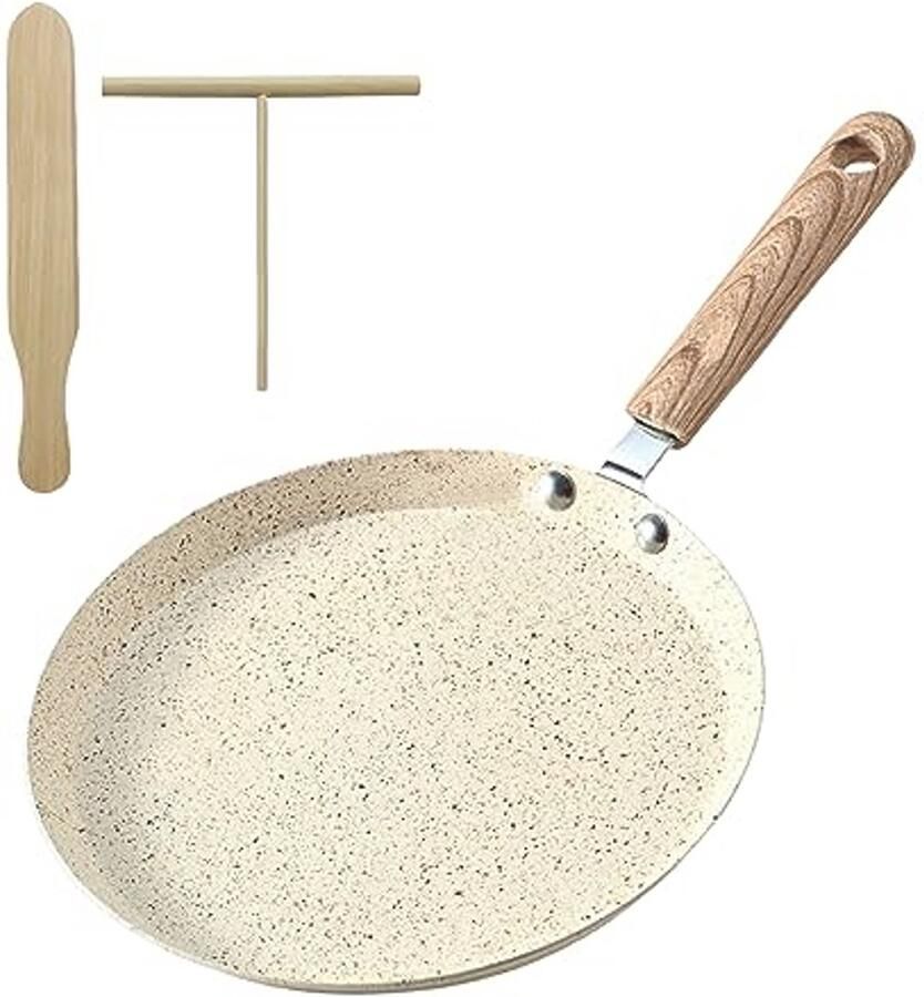 Pannenkoekenpan 22 cm met Antiaanbaklaag Geschikt voor Inductie en Alle Warmtebronnen