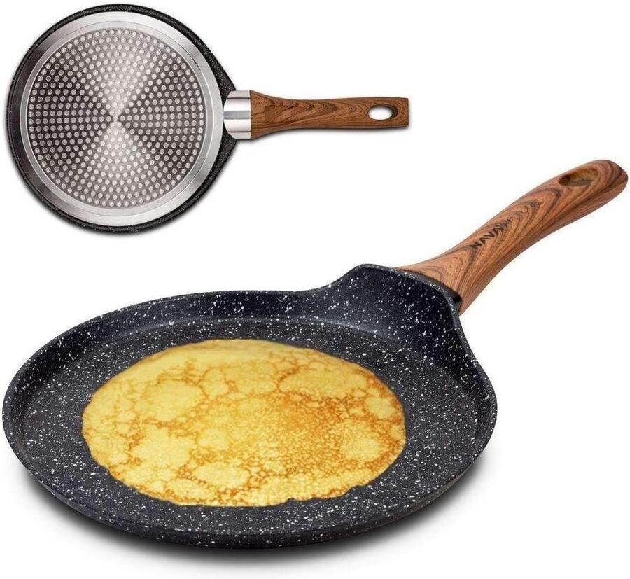Pannenkoekenpan 24 cm Aluminium met Granieten Antiaanbaklaag voor Gezonde Gerechten