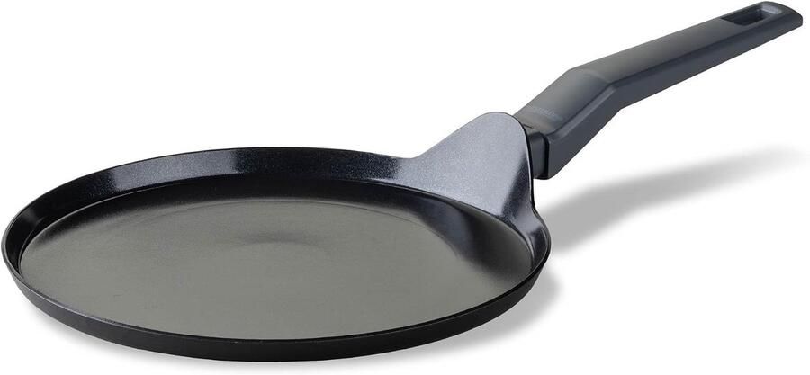 Pannenkoekenpan 25 cm platte pan met keramische coating gerecycled aluminium met antiaanbaklaag voor alle warmtebronnen inclusief inductie PFAS-vrij