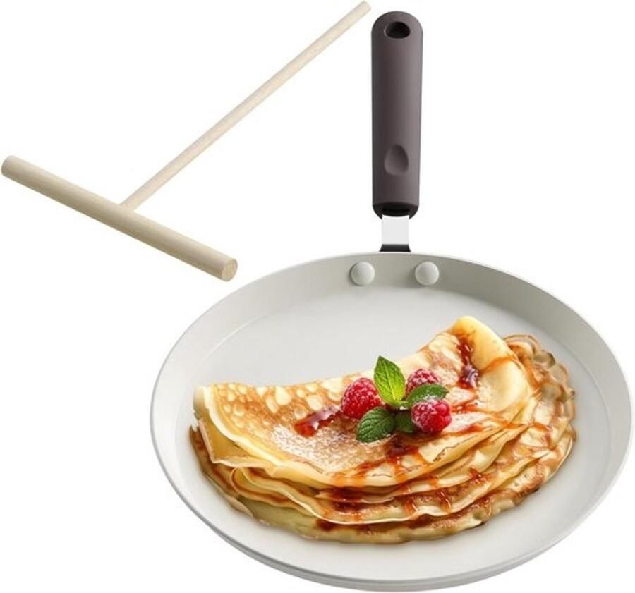 Pannenkoekenpan 26 cm Antiaanbak Voor pannenkoeken crêpes en omelet Geschikt voor alle warmtebronnen