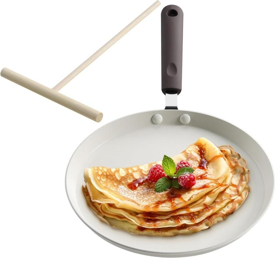 Pannenkoekenpan 26 cm Antiaanbak Voor Pannenkoeken Crêpes en Omelet Geschikt voor Alle Warmtebronnen