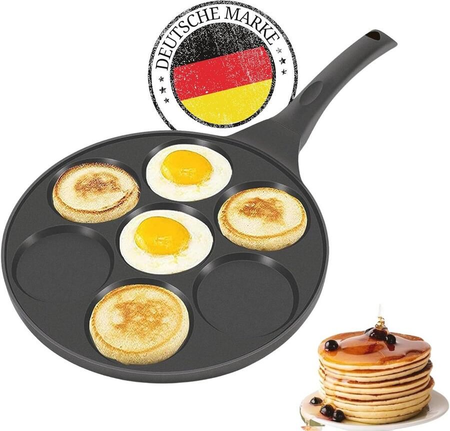 Pannenkoekenpan Ø 26 cm met 7 gaatjes Geschikt voor Inductie en Gemakkelijk schoonmaken