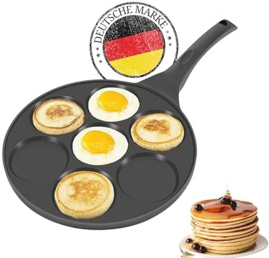 Pannenkoekenpan Ø 26 cm met 7 gaatjes Geschikt voor Inductie en Gemakkelijk schoonmaken