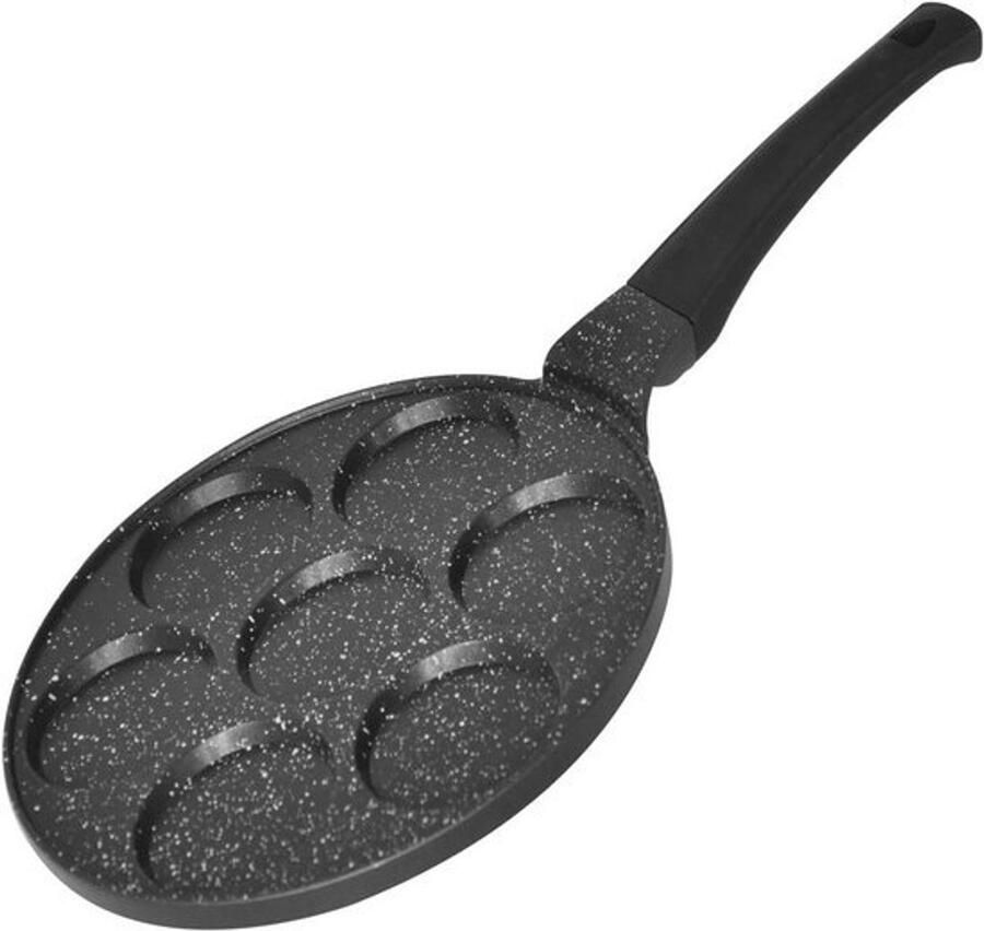 Pannenkoekenpan Ø 26 cm met marmeren coating 7-gaats en inductievriendelijk