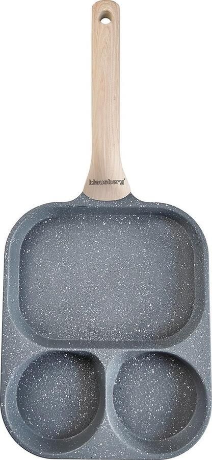 Pannenkoekenpan 3-in-1 Omeletpan Koekenpan Ontbijt Gerechten Maken Aparte Vormen 22 x 18 cm Grijs