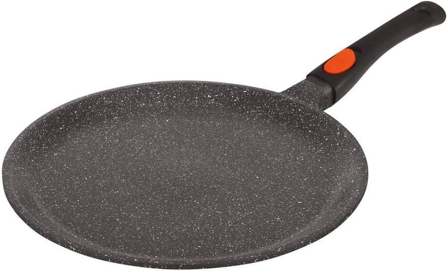 Pannenkoekenpan 32 Cm Gegoten Aluminium Anti-Aanbaklaag Krachtige Steen-Look Uitgerust Met Afneembare Greep Ideaal Voor Gezond Koken Grijs