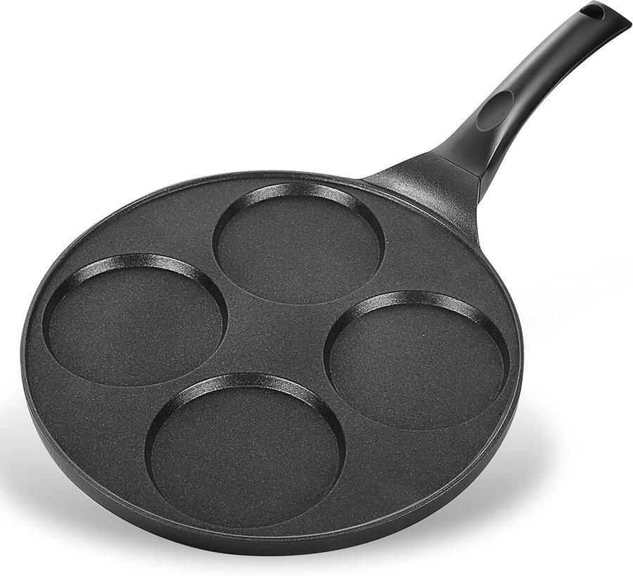Pannenkoekenpan Bakplaat Ontbijt Maken Antiaanbaklaag 4 Vormen Zwart