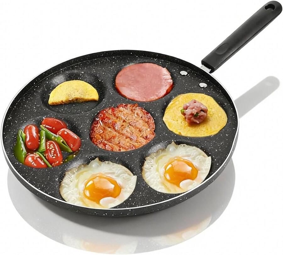 Pannenkoekenpan 7 Gaten Eier Koekenpan Eier Stroper Pan Anti-aanbak Pannenkoek Bakplaat Crêpe Pan