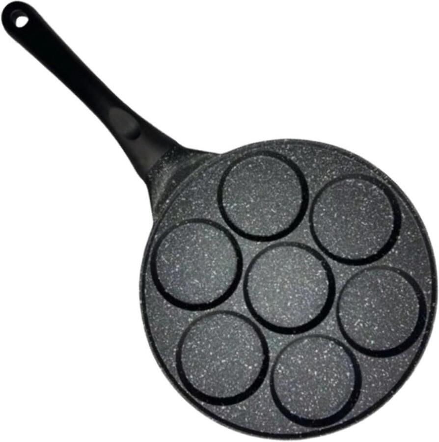 Pannenkoekenpan 7 vormen Mini pannenkoekenmaker Ontbijt maken Anti-aanbaklaag 45.5 x 27 cm Zwart