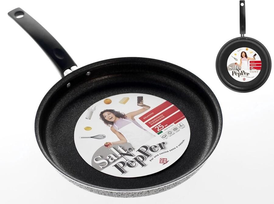 Pannenkoekenpan Aluminium Crêpepan Gezond Koken Anti-aanbaklaag 24 cm Zwart
