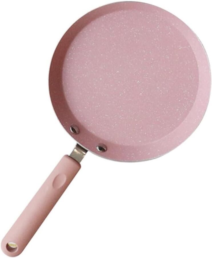 Pannenkoekenpan Aluminium Mini koekenpan Snelle maaltijden maken Antiaanbaklaag 15 cm Roze