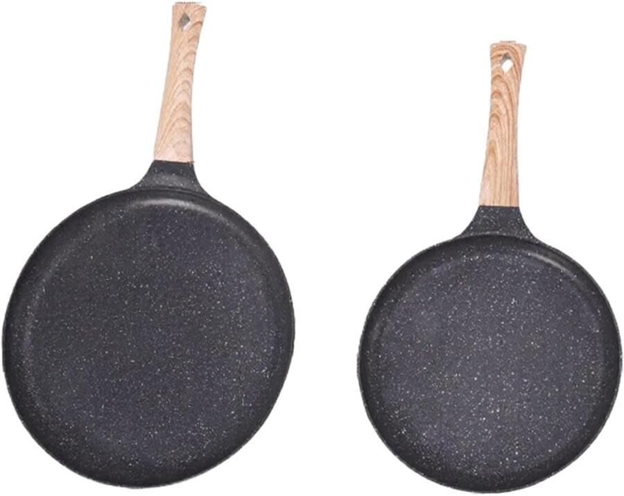 Pannenkoekenpan Aluminium Platte koekenpan Ontbijt Bereiden Super Anti-aanbaklaag 28cm Zwart