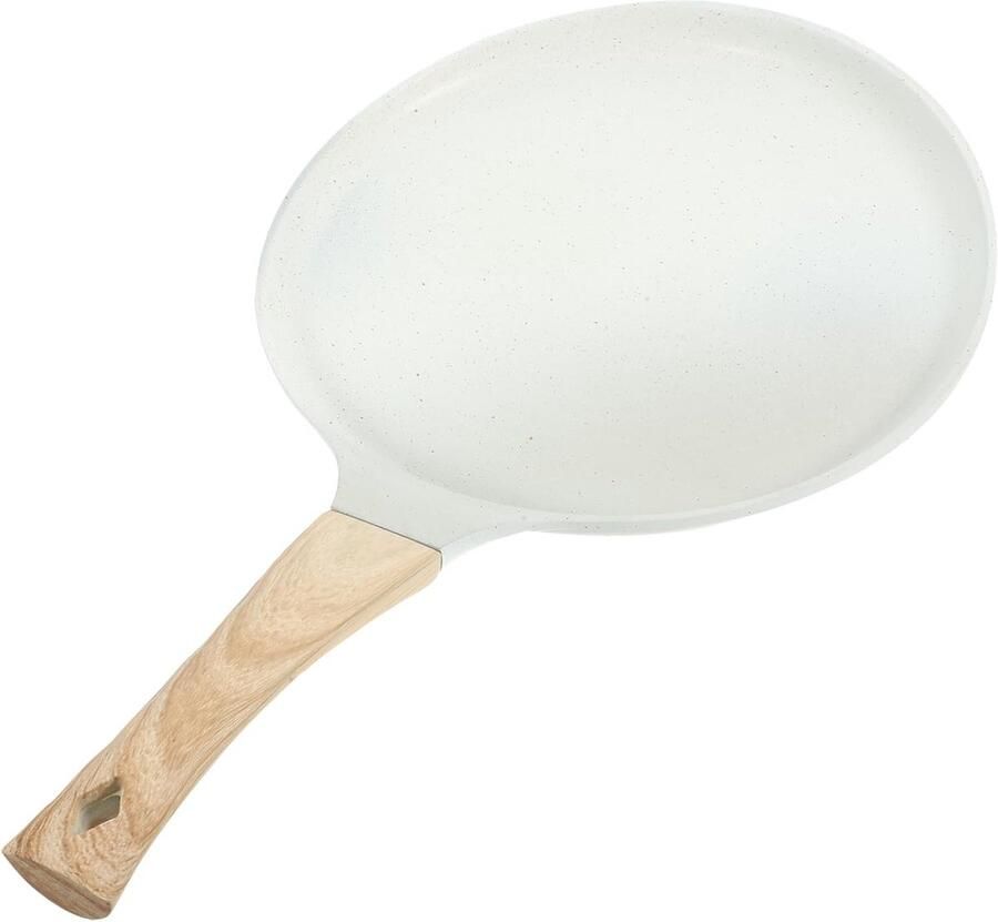 Pannenkoekenpan Antiaanbak Koekenpan Bakplaat Ontbijt Maken Gelijkmatige Verwarming 24.5 cm Wit