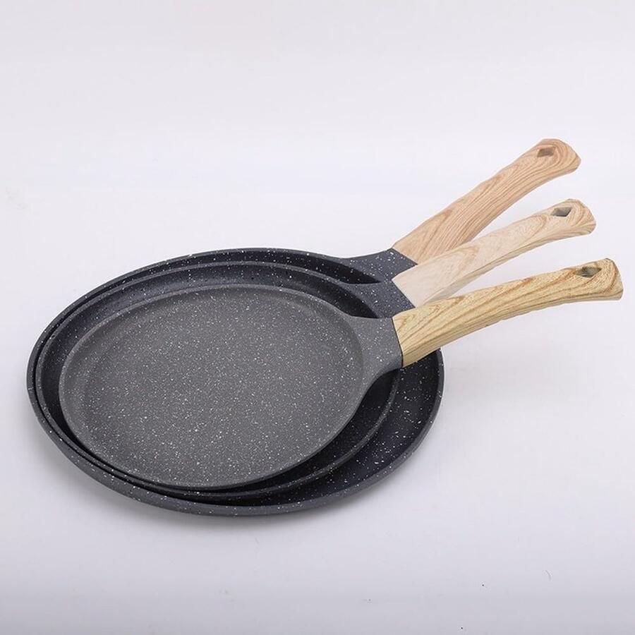 Pannenkoekenpan Antiaanbak Koekenpan Steakpan Ontbijt Bereiden Gelijkmatige Warmteverdeling 20 cm Diameter Wit