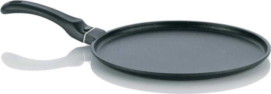 Pannenkoekenpan antiaanbaklaag gegoten aluminium geschikt voor inductie diameter 28 cm Kerros zwart kookpan voor pannenkoeken