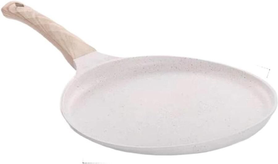 Pannenkoekenpan Antiaanbaklaag Koekenpan Omeletpan Ontbijt Bereiden Gelijkmatige Warmteverdeling 28 cm Wit
