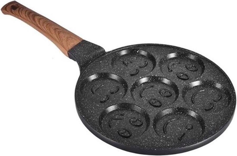Pannenkoekenpan Bakplaat Crêpe Pan Ontbijt Maken Mini Pannenkoek Vormen 7 Vormen Zwart
