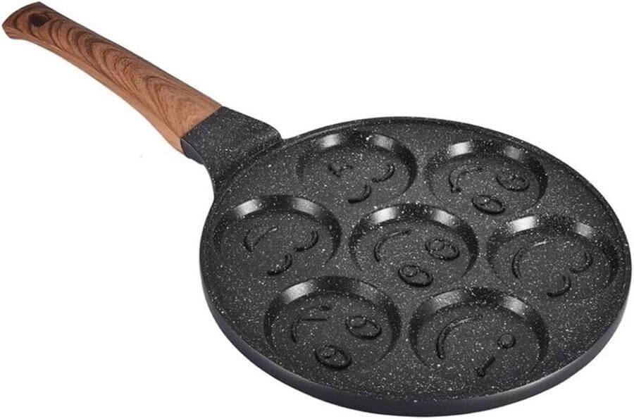 Pannenkoekenpan Bakplaat Crêpe Pan Ontbijt Maken Mini Pannenkoek Vormen 7 Vormen Zwart