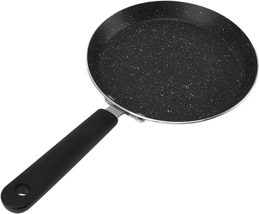 Pannenkoekenpan Bakplaat Crêpepan Ronde Vorm Lekkere Pannenkoeken Maken Gelijkmatige Warmteverdeling 25 cm Zwart