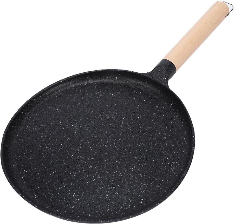 Pannenkoekenpan Bakplaat Lekkere Pannenkoeken Maken Dubbellaagse Anti-aanbaklaag 24 cm Zwart