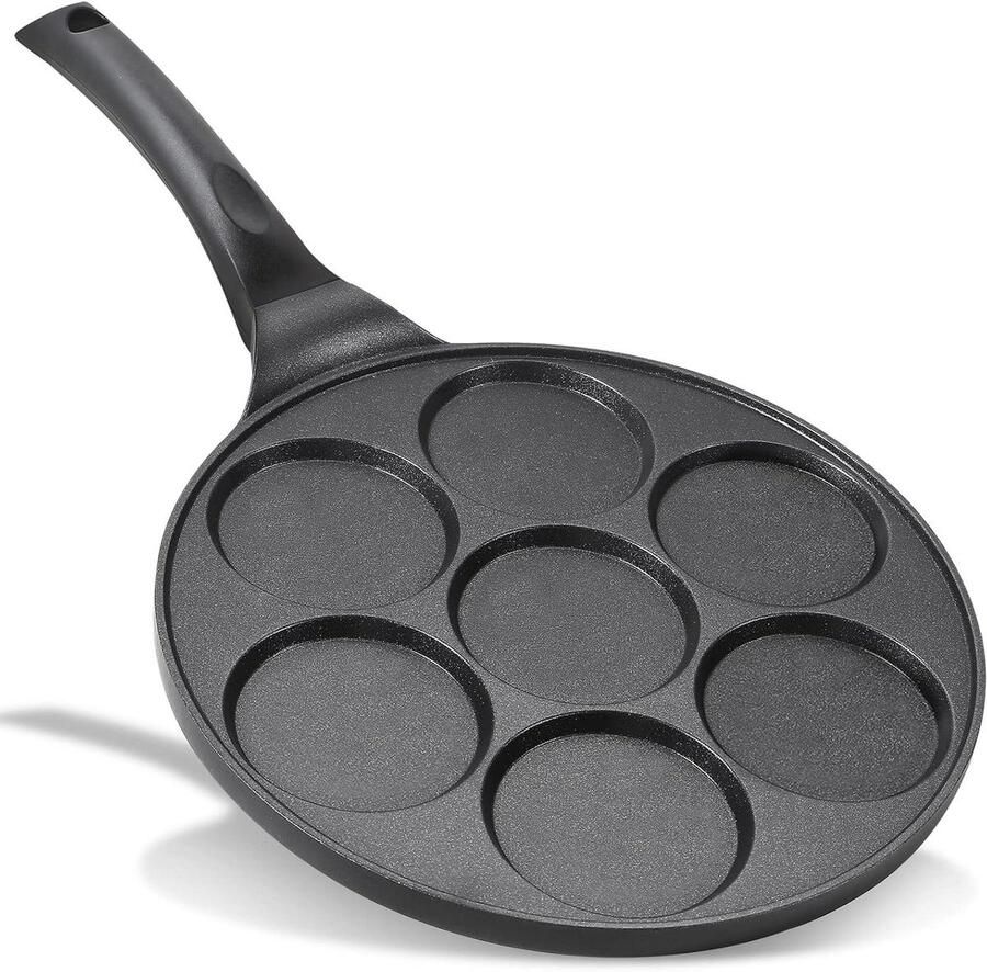 Pannenkoekenpan Bakplaat Ontbijt Maken 7 Vormen Mini Formaat Zwart